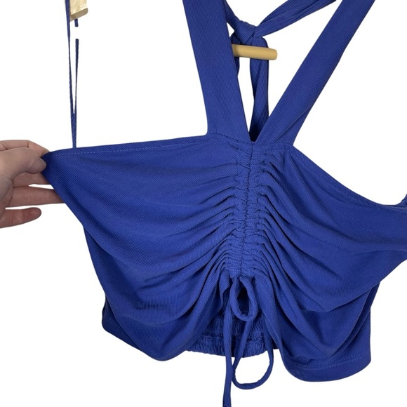 Urban Outfitters UO Tia Halter Cinched Crop Top in Purple Size M - Picture 7 of 13